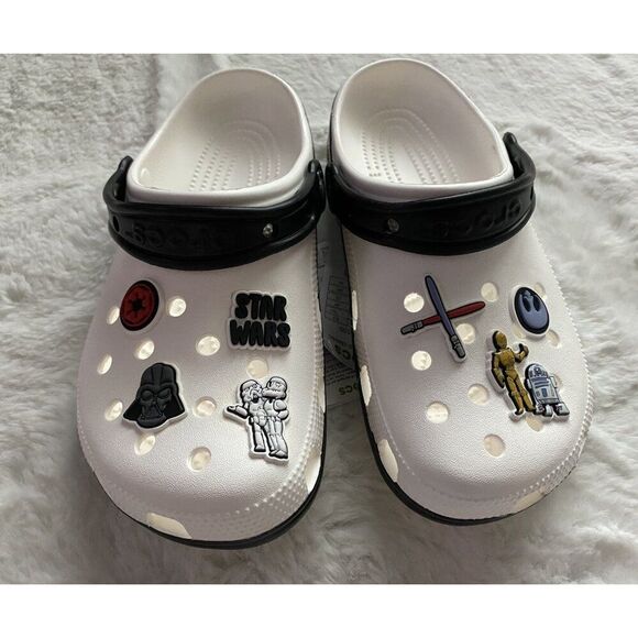 Disney Parks Star Wars White Crocs Classic Clogs 209554-100 Men's Sz 5 Women's 7 - Picture 1 of 12